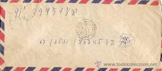 Sellos: SOBRE AEREO EXPRES - URGENTE - EMBAJADA DE ESPA&Ntilde;A - Foto 2