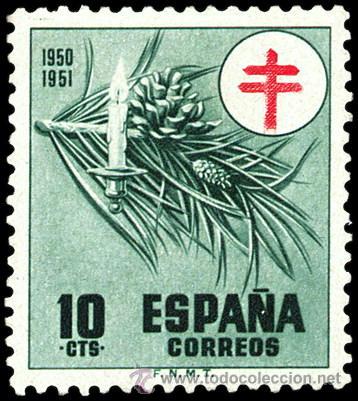 Sellos: ESPA&Ntilde;A SEGUNDO CENTENARIO N&ordm; 1085 ** PRO TUBERCULOSOS. - Foto 1