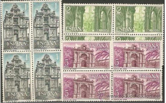 Sellos: ESPA&Ntilde;A CARTUJA DE JEREZ EDIFIL NUM. 1761/1763 ** SERIE COMPLETA BLOQUE 4 SELLOS SIN FIJASELLOS