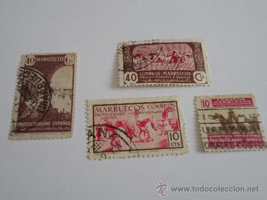 Sellos: lote de cuatro sellos protectorado espa&ntilde;ol en marruecos. - Foto 1