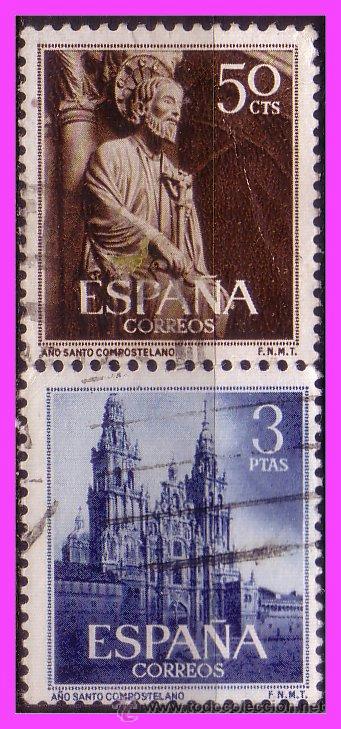 Selos: 1954 A&ntilde;o Santo Compostelano, EDIFIL  n&ordm; 1130 y 1131 (o)