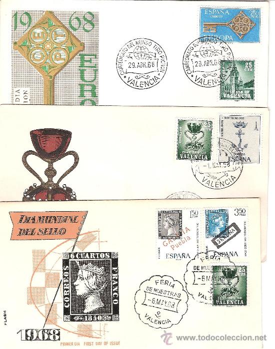 Sellos: 3 . matasellos valencia 1968- - Foto 1