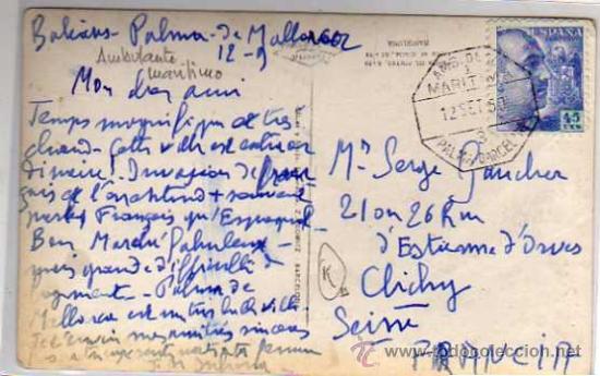 Sellos: Ambulante mar&iacute;timo sobre tarjeta postal de Barcelona - Foto 1