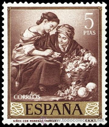 Sellos: ESPA&Ntilde;A SEGUNDO CENTENARIO N&ordm; 1279 ** 5P CASTA&Ntilde;O MURILLO - Foto 1