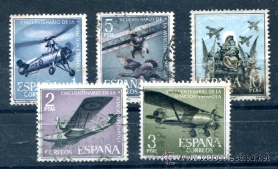 Sellos: Edifil 1401/1405. Aviaci&oacute;n.  Usados - Foto 1