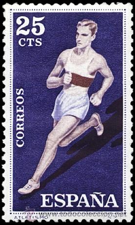 Sellos: ESPA&Ntilde;A SEGUNDO CENTENARIO N&ordm; 1306 ** 25C VIOLETA DEPORTES - Foto 1