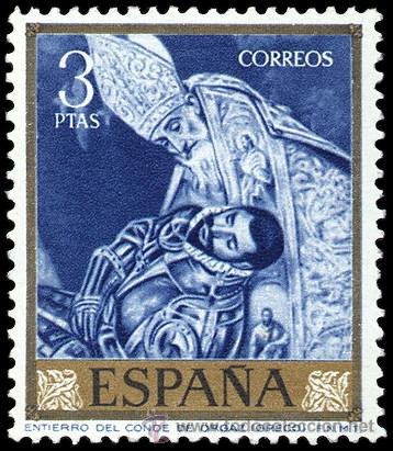 Sellos: ESPA&Ntilde;A SEGUNDO CENTENARIO N&ordm; 1337 ** 3P AZUL EL GRECO - Foto 1
