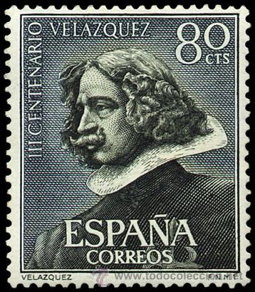 Sellos: ESPA&Ntilde;A SEGUNDO CENTENARIO N&ordm; 1340 ** 80C VERDE VELAZQUEZ - Foto 1