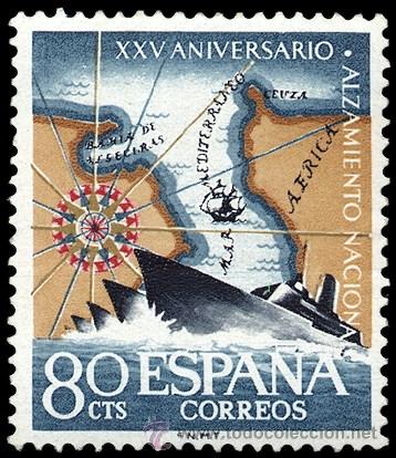 Sellos: ESPA&Ntilde;A SEGUNDO CENTENARIO N&ordm; 1354 ** 80C MULTICOLOR ALZAMIENTO - Foto 1