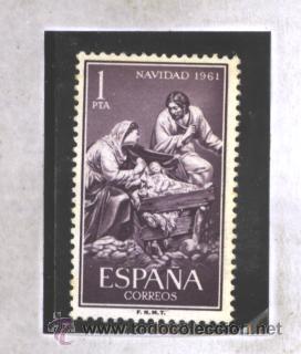 Sellos: ESPA&Ntilde;A 1961 - EDIFIL NRO. 1400 - NAVIDAD - NUEVO - Foto 1