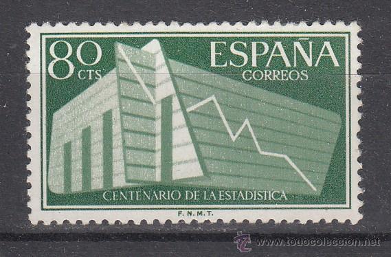 Sellos: espa&ntilde;a 1197 sin charnela, centenario de la estadistica espa&ntilde;ola, - Foto 1
