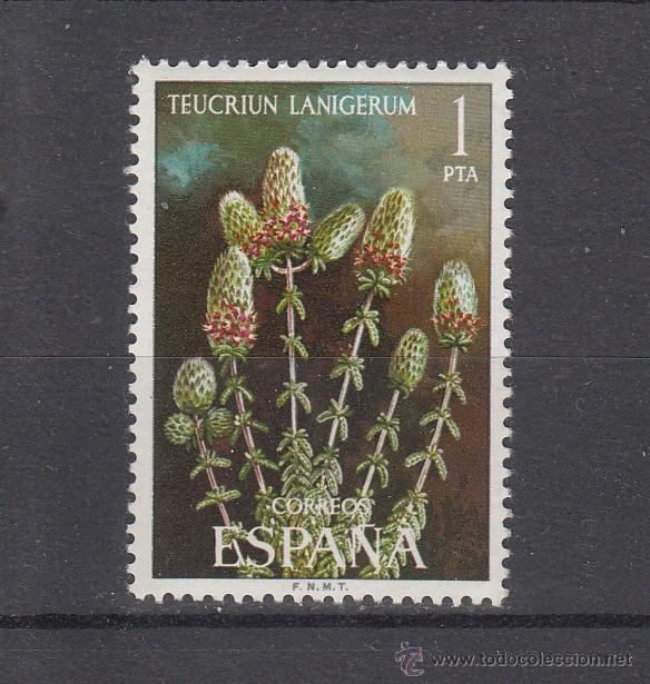 Sellos: espa&ntilde;a 2220 sin charnela, flora, teucrium lanigerum, - Foto 1