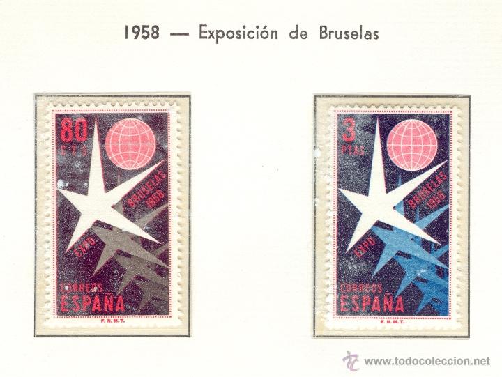 Sellos: EXPOSICI&Oacute;N DE BRUSELAS. 1958. EDIFIL 1220-21 - Foto 1