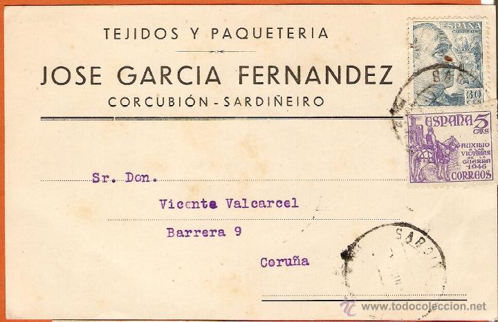 Sellos: ANTIGUA TARJETA COMERCIAL ,1951, CIRCULADA - Foto 1