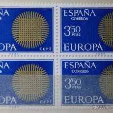 Sellos: ESPAÑA EN BLOQUE DE 4 SELLOS MNH AÑO 1970 EDIFIL 1973 SPAIN E1970C EUROPA