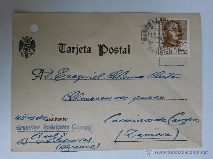 Sellos: Tarjeta postal de barco de valdeorras 1957 - Foto 1