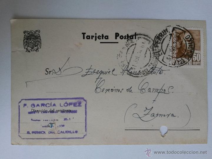 Sellos: Tarjeta postal del ferrol del caudillo 1957 - Foto 1