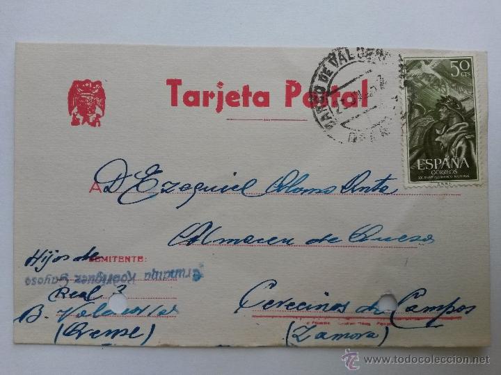 Sellos: Tarjeta postal de barco de valdeorras 1957 - Foto 1