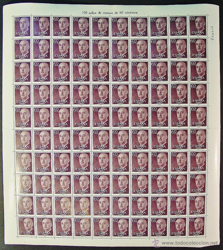 Sellos: HOJA 100 SELLOS DE 60 C&Eacute;NTIMOS. B&Aacute;SICO FRANCO - Foto 1