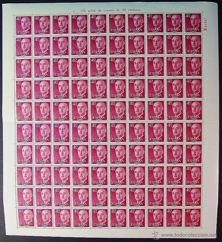Sellos: HOJA 100 SELLOS DE 40 C&Eacute;NTIMOS. FRANCO B&Aacute;SICO. - Foto 1