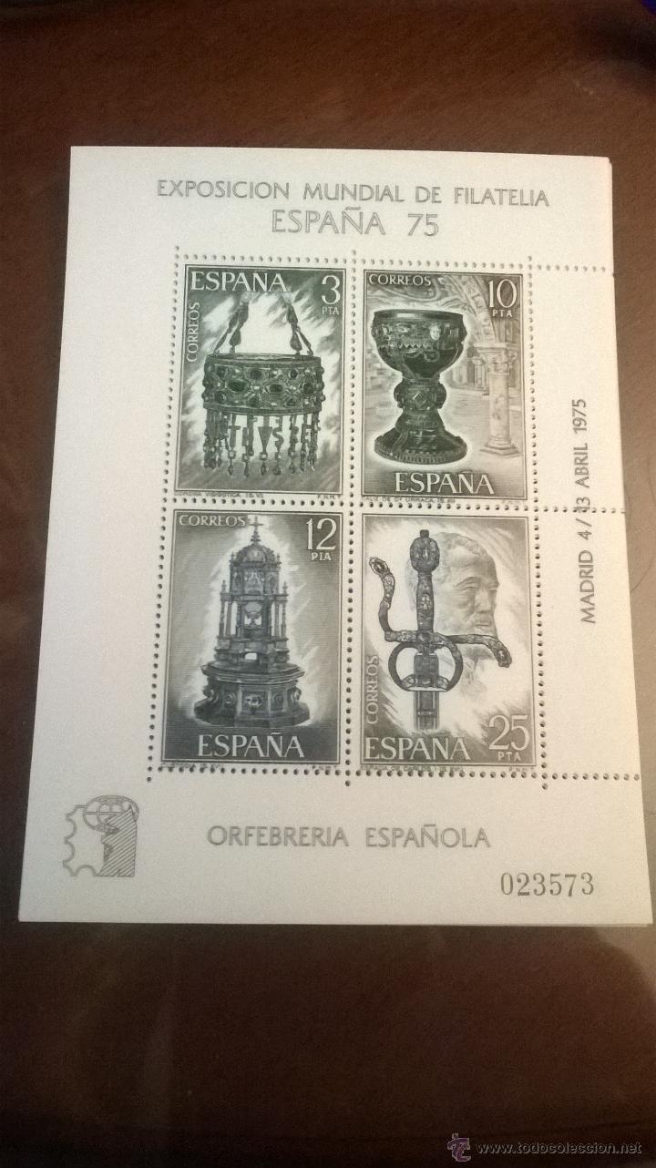 Selos: SELLOS DE EXPOSICION MUNDIAL DE FILATELIA ESPA&Ntilde;A&acute;75 ORFEBRERIA