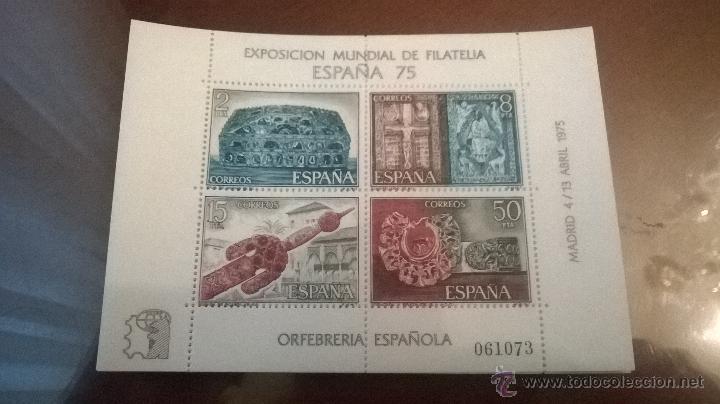 Timbres: SELLOS DE EXPOSICION MUNDIAL DE FILATELIA ESPA&Ntilde;A&acute;75 ORFEBRERIA