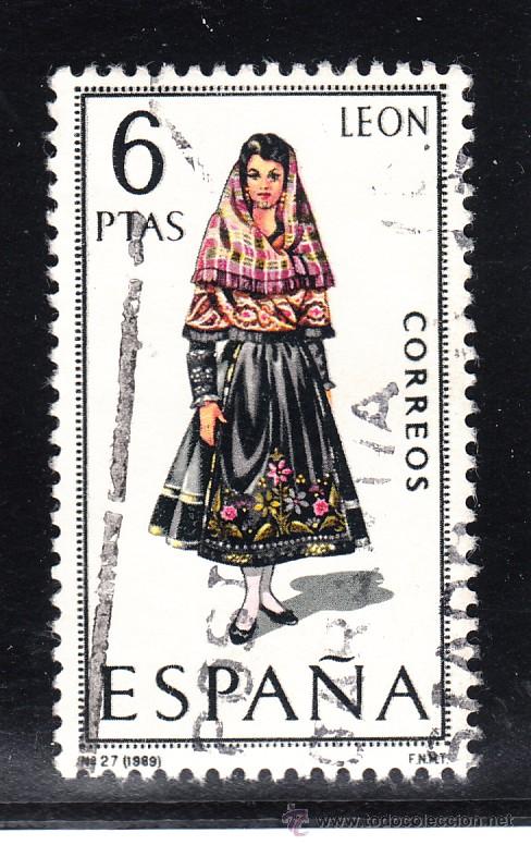 Sellos: espa&ntilde;a 1900 usada, trajes tipicos, leon - Foto 1