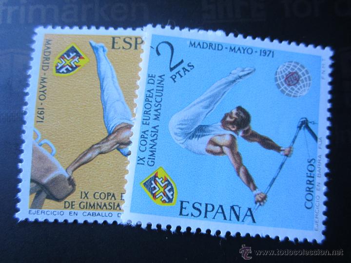 Timbres: 1971. IX Campeonato europeo de gimnasia masculina. edifil 2034/35