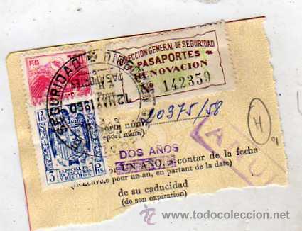 Sellos: Direcci&oacute;n general de seguridad pasaportes renovaci&oacute;n. Especial para facturas