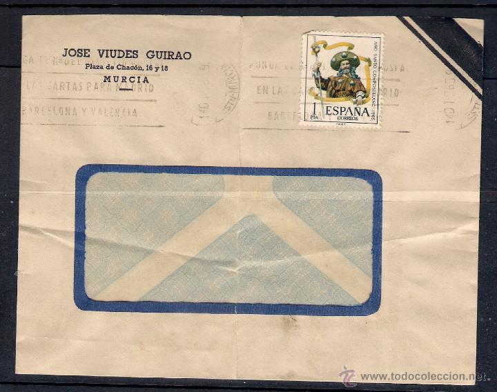Sellos: sobre de luto. circulado el 14-dic-1959- murcia - Foto 1