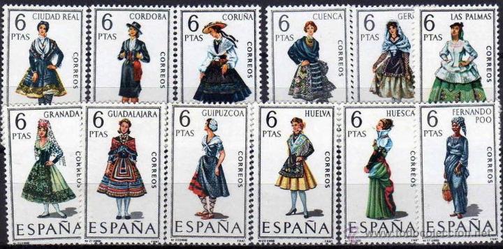 Sellos: A&Ntilde;O 1968 (1839-1850) TRAJES TIPICOS (USADO) - Foto 1