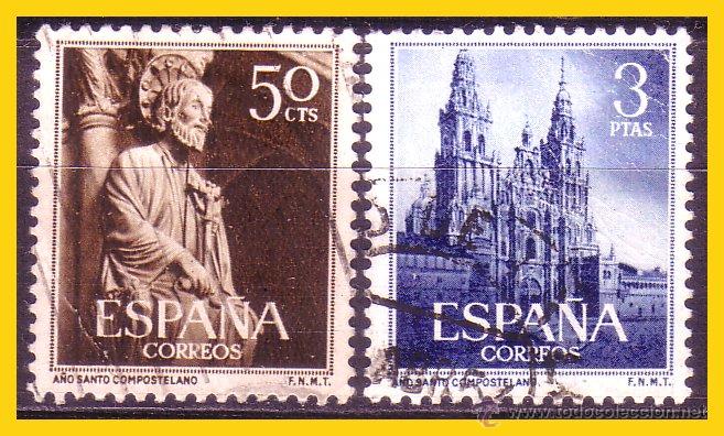 Stamps: 1954 A&ntilde;o Santo Compostelano, EDIFIL n&ordm; 1130 y 1131 (o) lujo