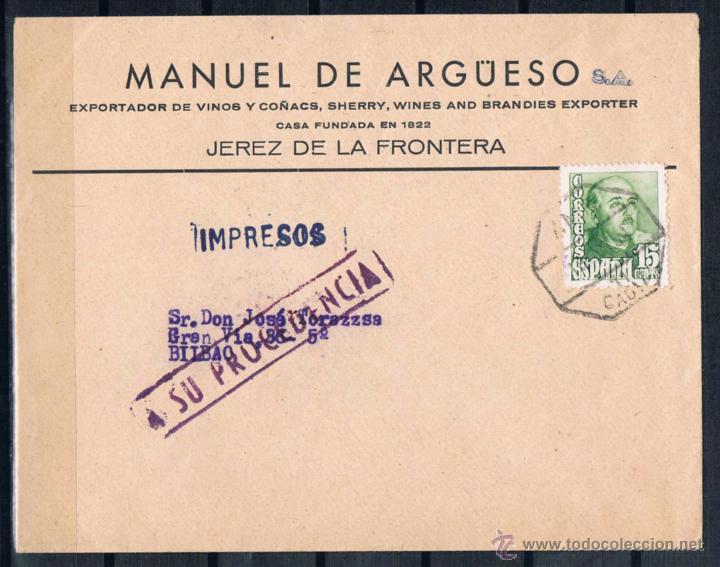 Sellos: 1954.- JEREZ DE LA FRONTERA A BILBAO - Foto 1