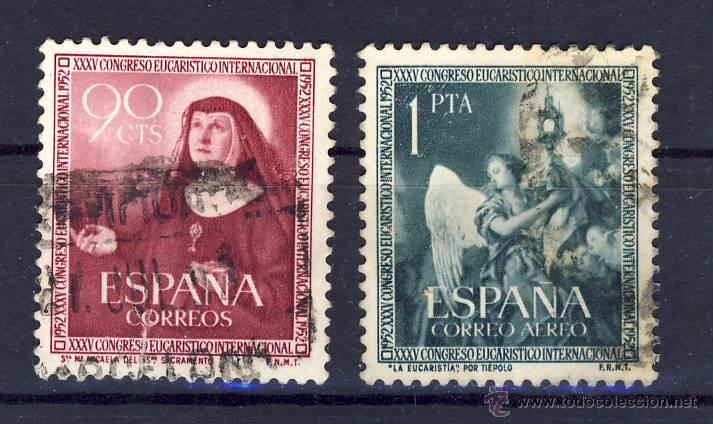 Selos: 1952.- XXXV CONGRESO EUCARISTICO DE BARCELONA.- ED.1116 y 1117.- USADOS.- (2)