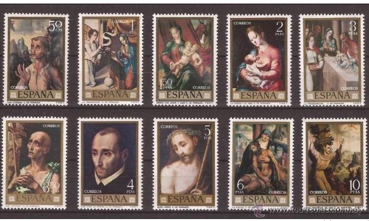 Sellos: ESPA&Ntilde;A LUIS DE MORALES EDIFIL NUM. 1963/1972 ** SERIE COMPLETA SIN FIJASELLOS