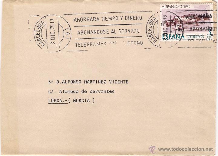 Sellos: carta de barcelona a lorca, el 3-dic-75 - Foto 1