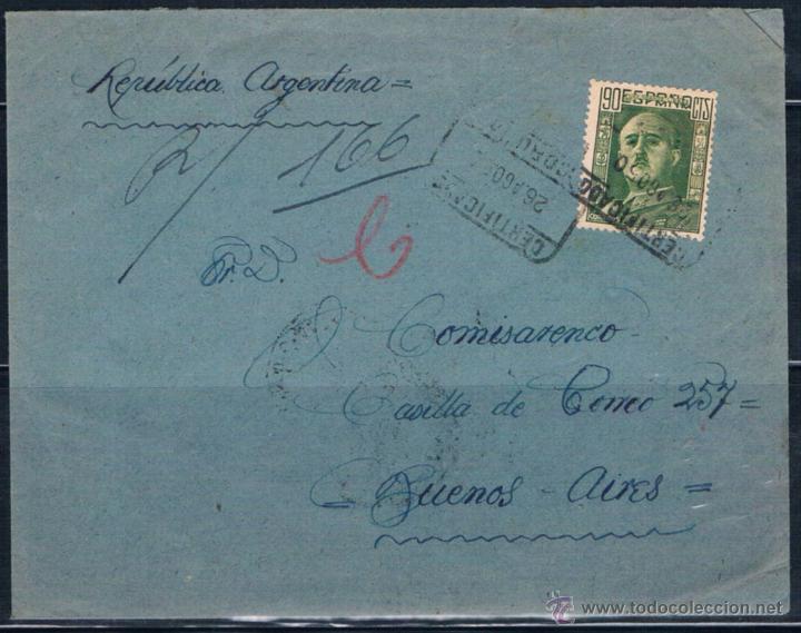 Sellos: 1950.- LA CORU&Ntilde;A A BUENOS AIRES (ARGENTINA) - Foto 1