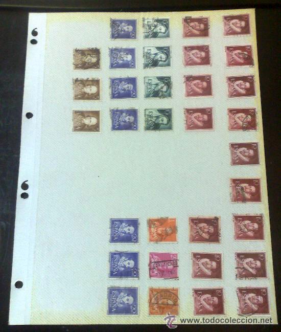 Stamps: CIRCA 1950. HOJA CON 33 SELLOS DE LA &Eacute;POCA.