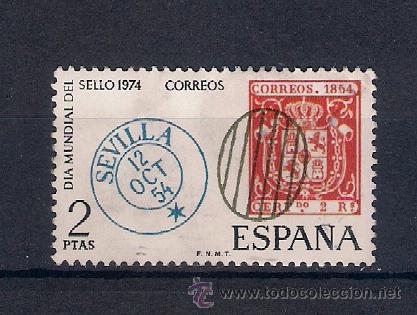 Sellos: d&iacute;a del sello. espa&ntilde;a. a&ntilde;o 1974 - Foto 1