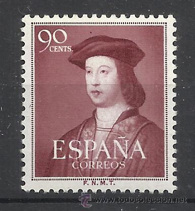 Sellos: fernando el catolico 1952 edifil 1108 nuevo** - Foto 1