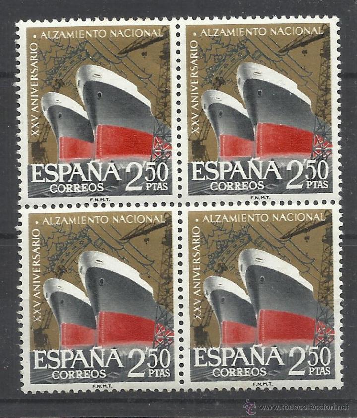 Sellos: aniversario alzamiento 1961 edifil 1359 nuevo** bloque d 4