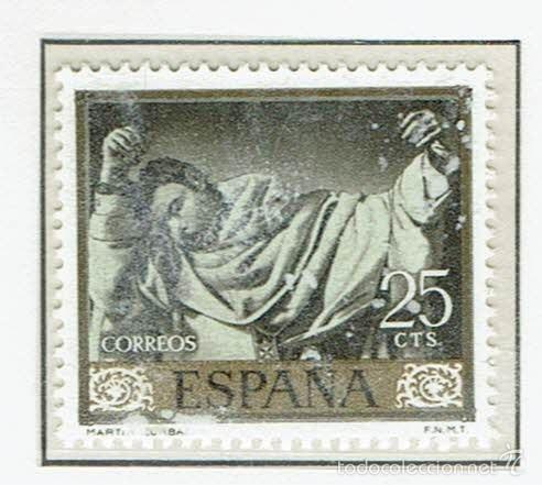 Sellos: FRANCISCO DE ZURBAR&Aacute;N. 1962. EDIFIL 1418. - Foto 1