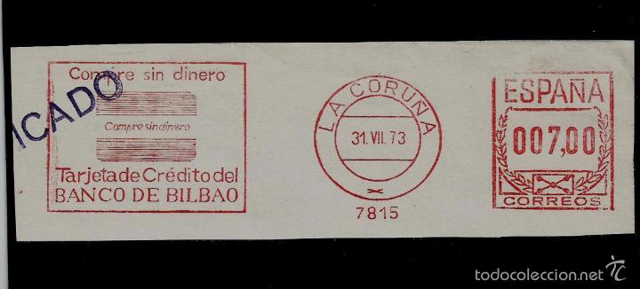 Sellos: MATASELLOS - BANCO DE BILBAO - 1973 - LA CORU&Ntilde;A - Foto 1