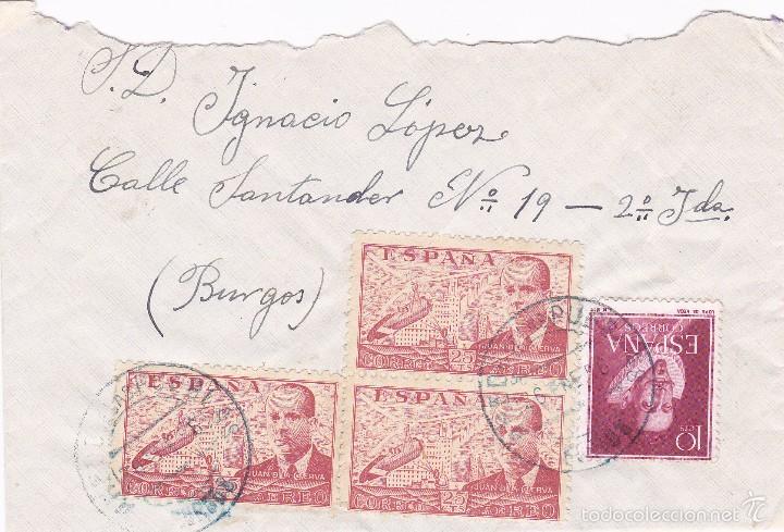 Sellos: ESPA&Ntilde;A.-A&Ntilde;O DE 1956.-CARTA DIRIGIDA A D. IGNACIO LOPEZ - Foto 1