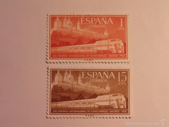 Selos: 1958 - XVII CONGRESO INTERNACIONAL DE FERROCARRILES - MONASTERIO DE EL ESCORIAL - EDIFIL 1232-1235