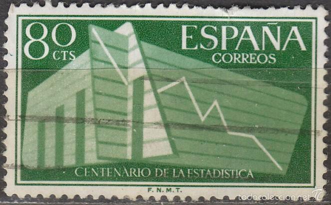 Sellos: Edifil 1197, centenario de la Estadistica espa&ntilde;ola, usado - Foto 1