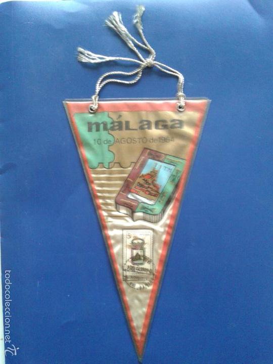 Sellos: BANDERIN CON SELLO MALAGA A&Ntilde;O 1964 - Foto 1