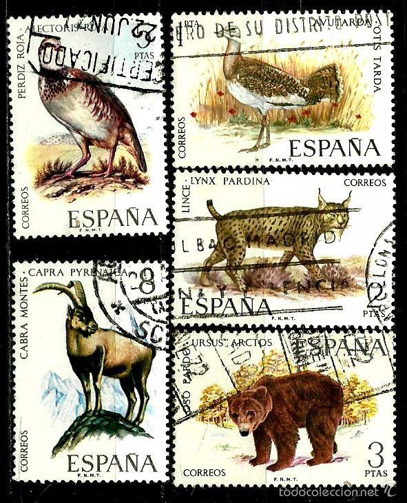 españa 1971- edi 2036/40 (serie: fauna hispánic - Comprar sellos usados II  Centenario en todocoleccion - 58948100