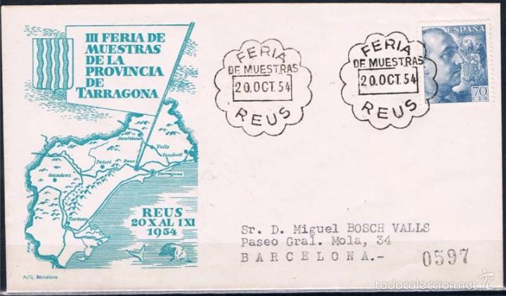 Sellos: 1954.- REUS (TARRAGONA) A BARCELONA - Foto 1
