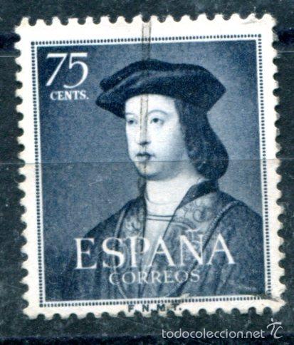 Sellos: Edifil 1107. 75 cts Ernando el  Cat&oacute;lico. Matasellado - Foto 1